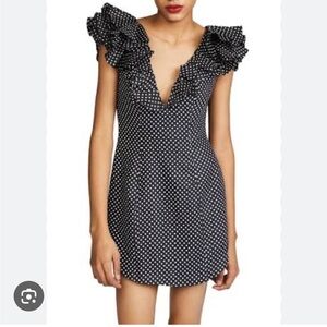 Zimmermann Black and White Ruffle Mini Dress